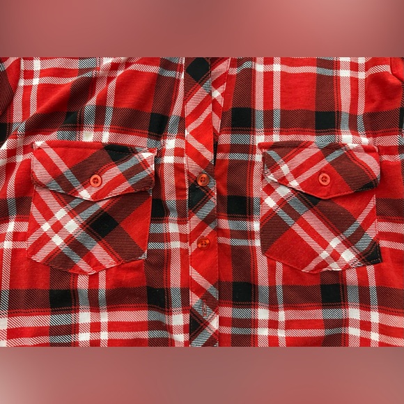 Next Question Red and Black Plaid Shirt Dress - Size 3X - Picture 4 of 5
